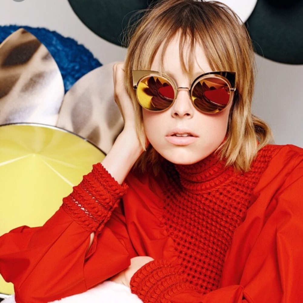 🌟Fendi “EyeShine” Cat-Eye Gold Mirrored Sunnies🌟